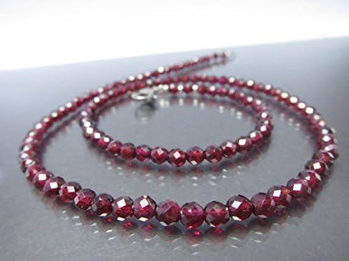 fantastic african garnet necklace red gemstone collier birthstone gift present birthday girlfriend gemstone natural silver platedcollier 4.2mm 58cm