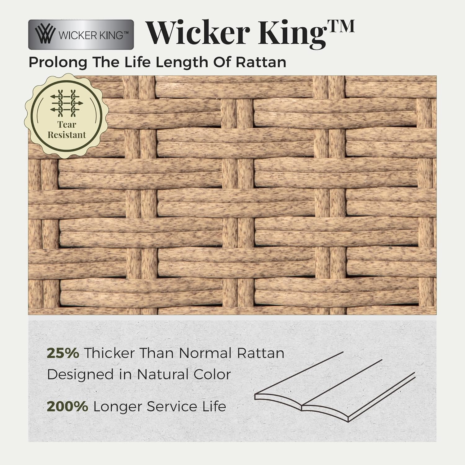 Patio Furniture Set 8 pcs, Wicker Outdoor Patio Furniture, 3-Seat Sofa, 4 Single Chairs, 2 Ottomans and 56