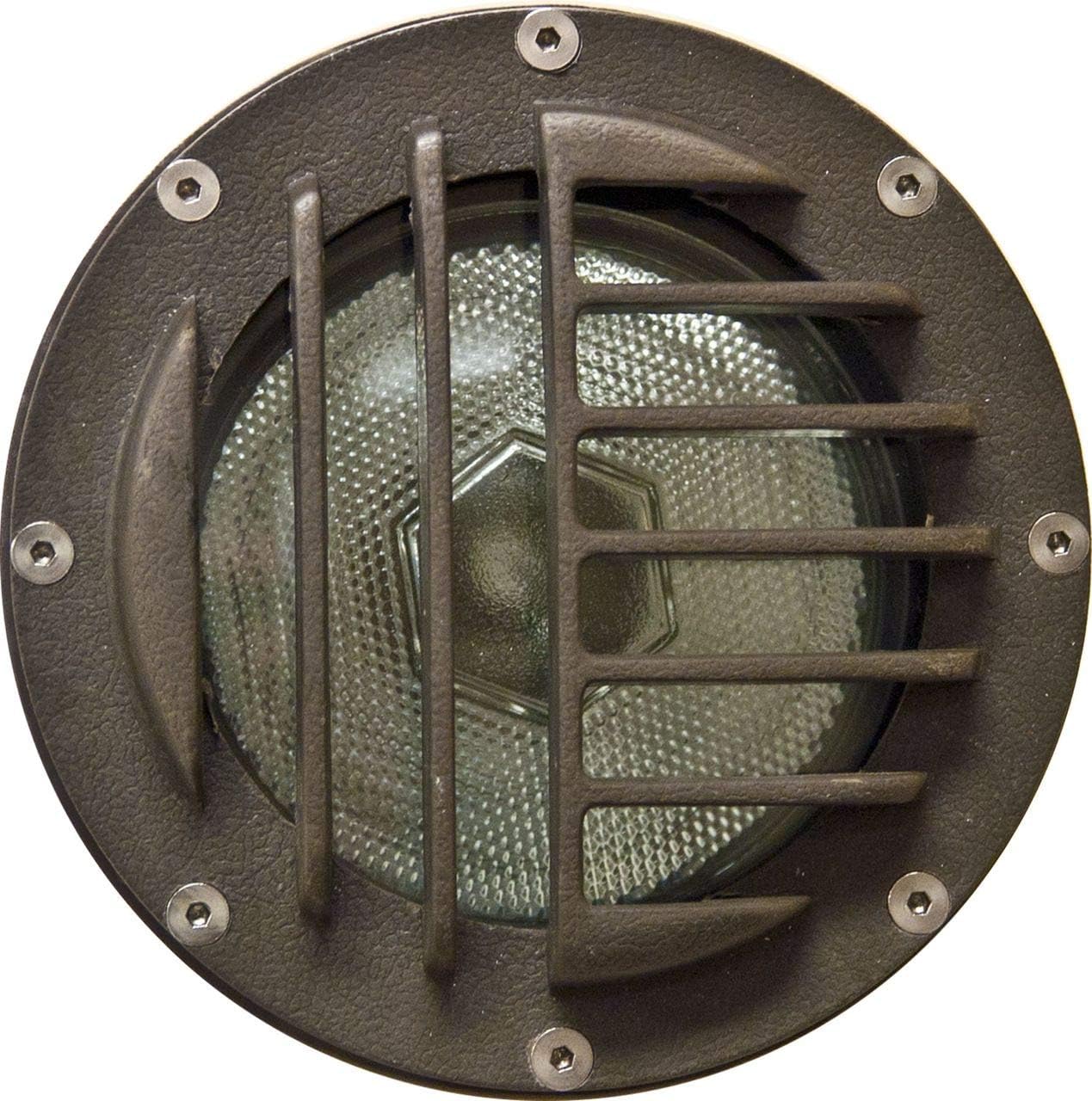 Dabmar Lighting FG4460 Fiberglass In-Ground Well Light with Convex Grill, Bronze Finish