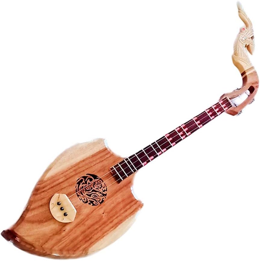 Isarn Acoustic Phin 3 Strings, Isan Thai Lao Guitar Musical Instrument, Traditional Thai Classical Musical Pin102