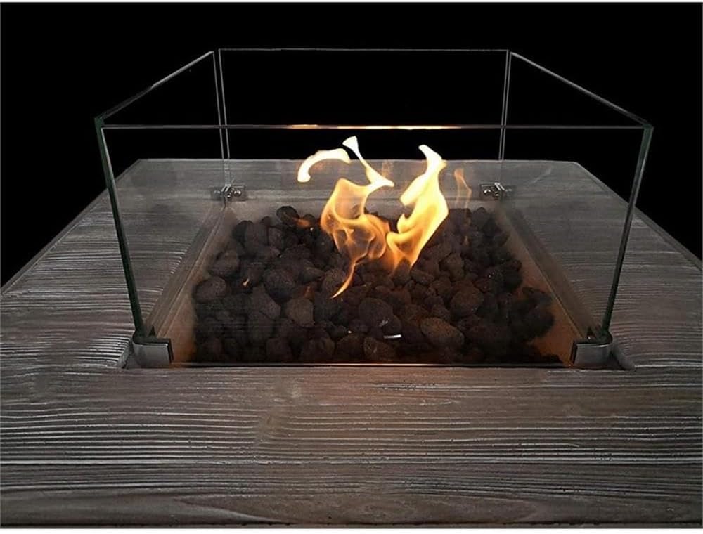 Living Source International Concrete Propane Fire Pit Table in Gray