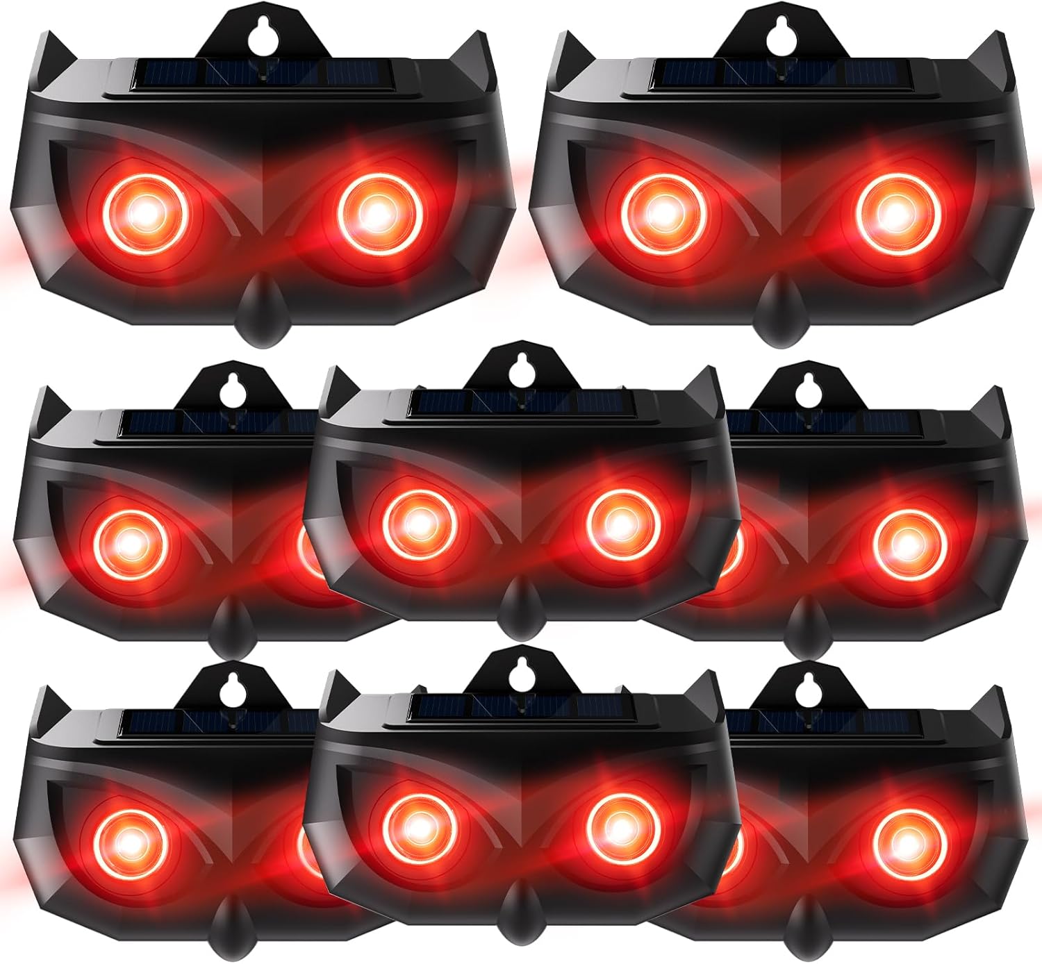 Solar Animal Repeller-8 Pack Nocturnal Coyote Deterrent with Upgraded Frequency Flashing Lights-Waterproof Deer Repellent Device for Raccoon Fox Skunk-Predator Lights for Chicken Coop Farm Yard Garden