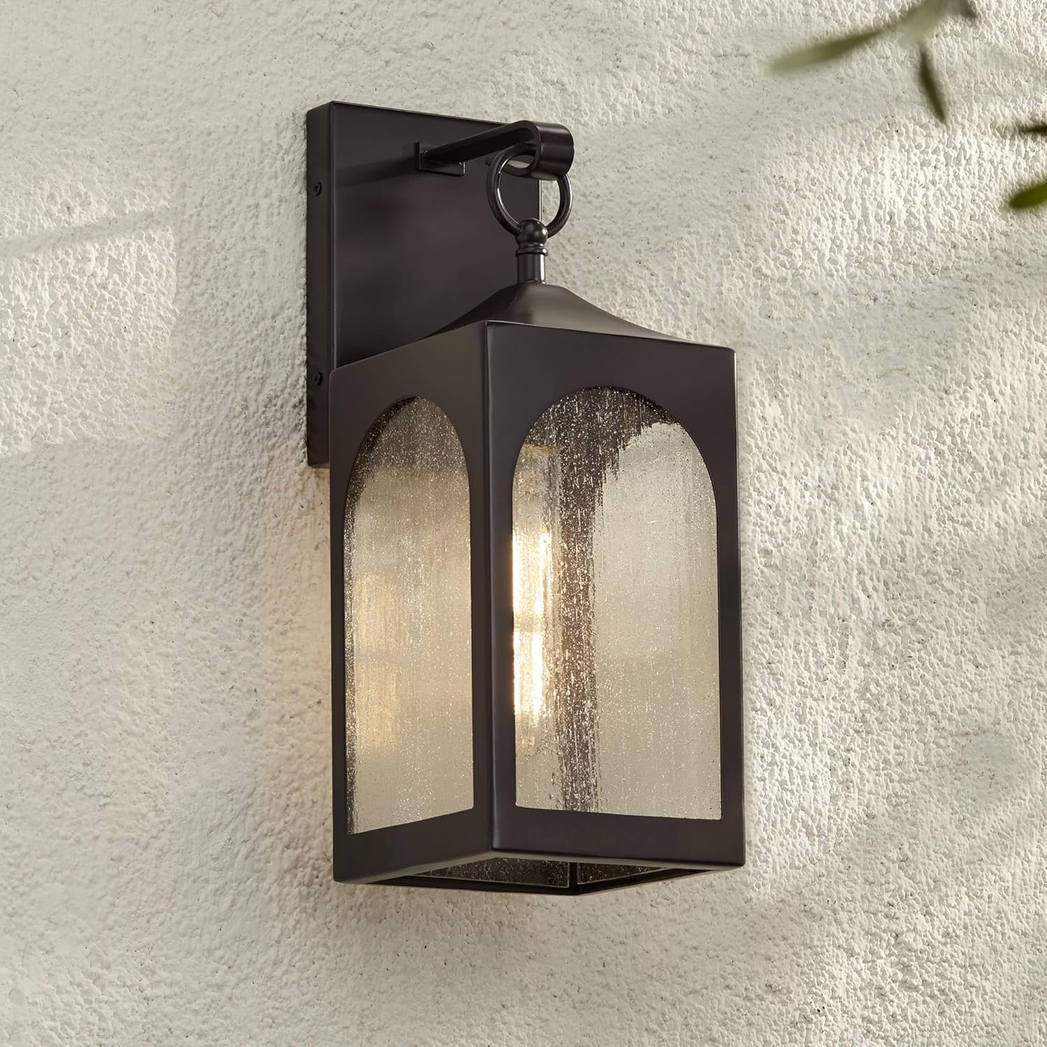 Possini Euro Design Tyne Modern Outdoor Wall Light Fixture Bronze Lantern 16 1/2