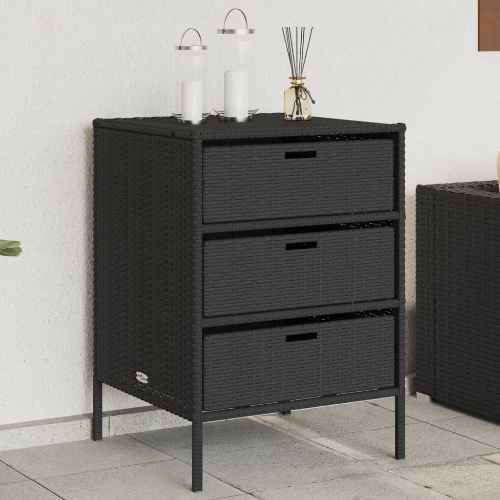 Patio Storage Cabinet Black 21.7