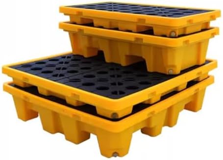 Oil Drum Tray,Lightweight Nestable Floor Pallets Drum Spill Containment Platform Leak-Proof Plastic Pallet Forklift Trucks Pallet Oil Drum Leakage Tray(130 * 68 * 15cm)