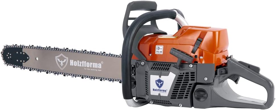 Farmertec 71cc G372 Holzfforma Gasoline Chain Saw Power Head With 28inch bar and chain Orange Dark Grey Wrap Around Handle Bar