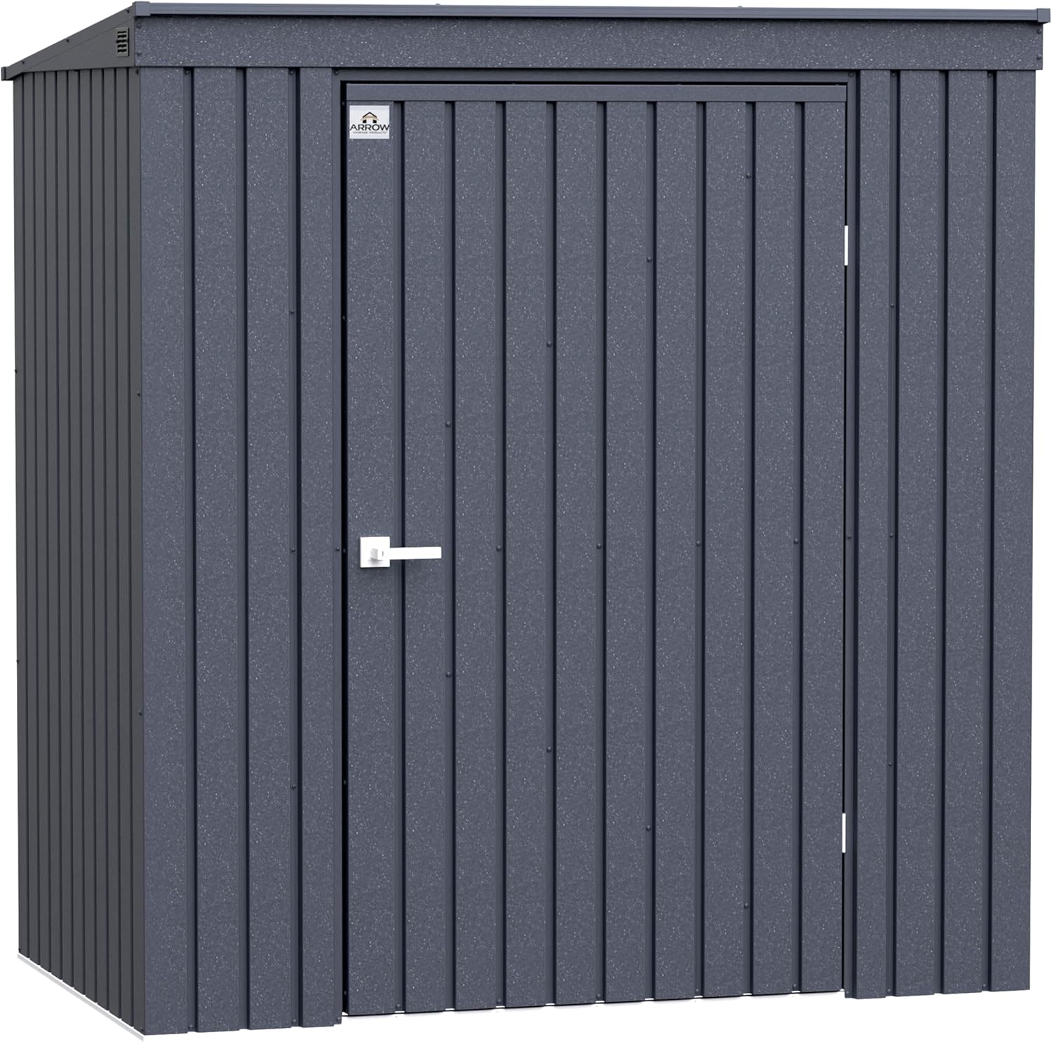 Arrow Shed Elite 6' x 4' Tall Outdoor Steel Storage Shed with High Gable and Lockable Doors Storage Building with Pent Roof, Anthracite