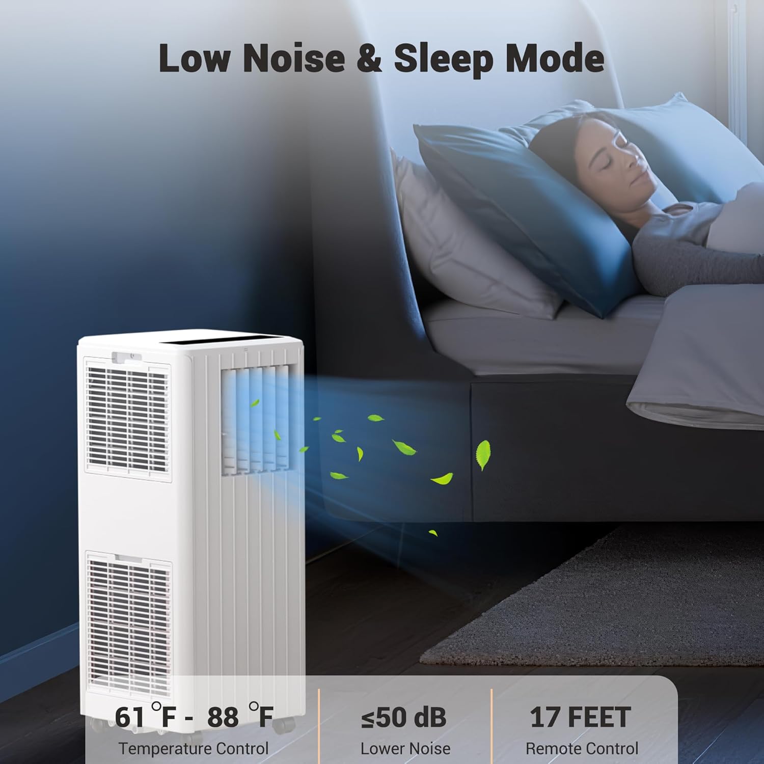 Portable Air Conditioners, 8000 BTU Portable AC Cools up to 350 Sq. Ft., LED Touch Panel, Built-in Dehumidifier, Fan, 3 in 1 Compact Indoor Quite AC Unit for Home Office Dorm RV