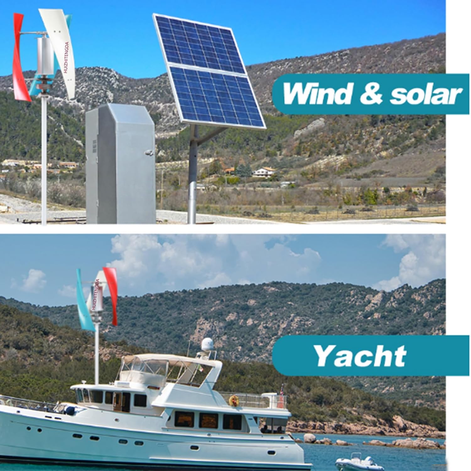 Wind Turbine Generator Kit 2000W 12V 24V 48V Wind Generator Power Turbine Vertical 3 Blade with Controller Suitable for Lighting on Farm Streets