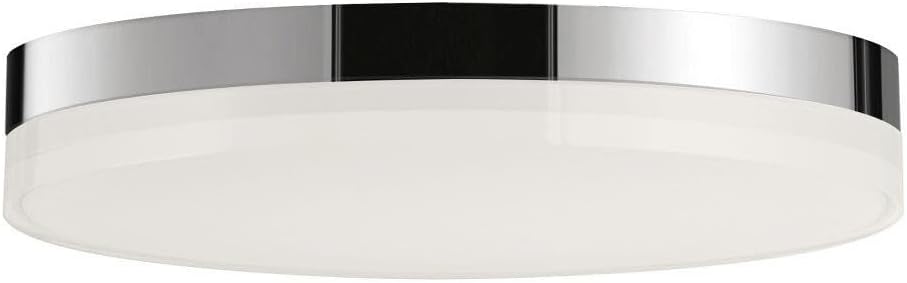 Maxim 57684CLFTPC Illuminaire II Energy Star Clear and Frosted Acrylic Round Outdoor LED Flush Mount, 1-Light 20 Watt, 2