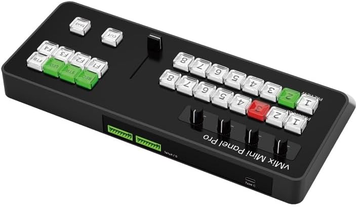 VMix Mini Panel Pro, Professional Video Production Control Surface, 16 Program/Preview Buttons, 4 Function Keys, Black