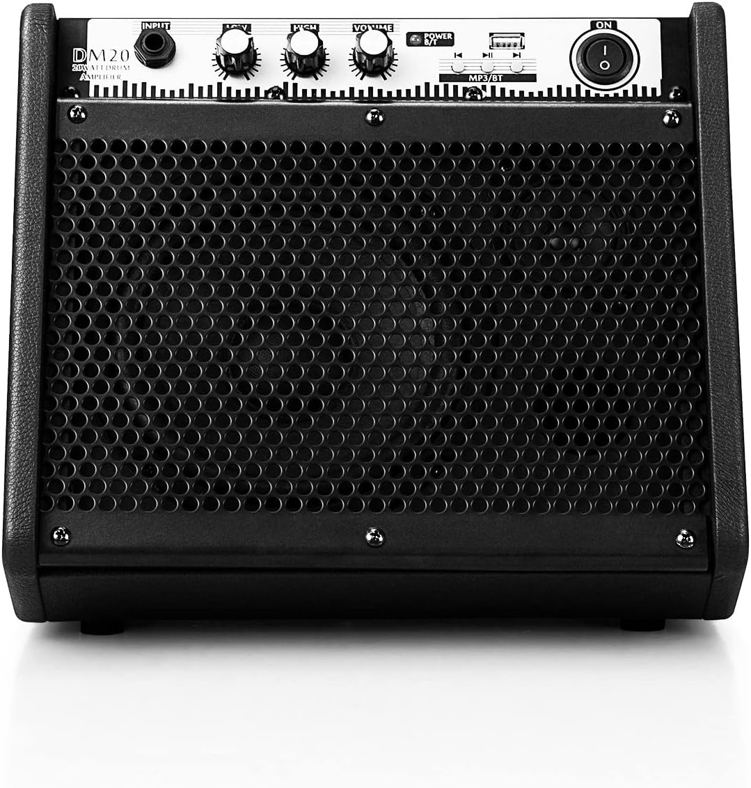 Coolmusic DM20 20W Bluetooth Personal Monitor Amplifier Electric Drum Amplifier Speaker,Keyboard Speaker with USB Interface(Including E-Drum Noise-Reduction Cable) (Black)