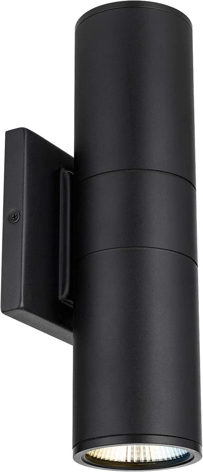 Sunlite 88142 LED Outdoor Up and Down Light Fixture, 24W Total (100W=), 1700 Lmns, Color Temperature Selectable (30K/40K/50K), 50,000 Hour Life Span, IP54 Rated, ETL Listed, Black Finish