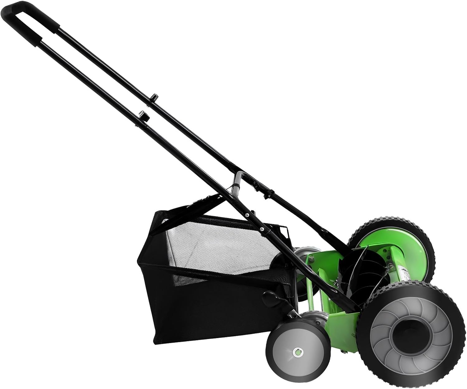 Push Reel Lawn Mower 14 inch, 5 Blades Manual Push Mower No Motor, 1.33-2.51in Adjustable Cutting Height, Walk-Behind Lawn Mowers Grass Catcher Bag for Green Lawns, Driveways, Courtyards