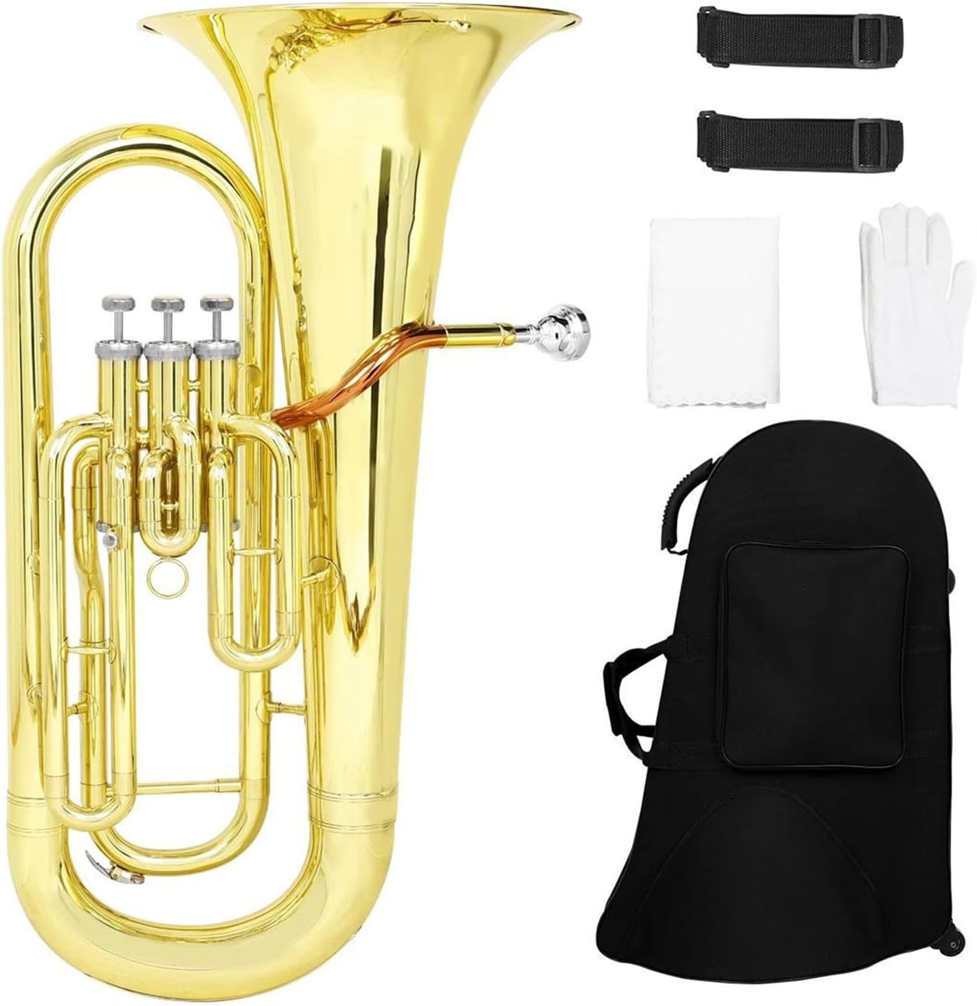 Bb Flat Euphonium Brass Tube Body 3 Key Bass Musical Instrument