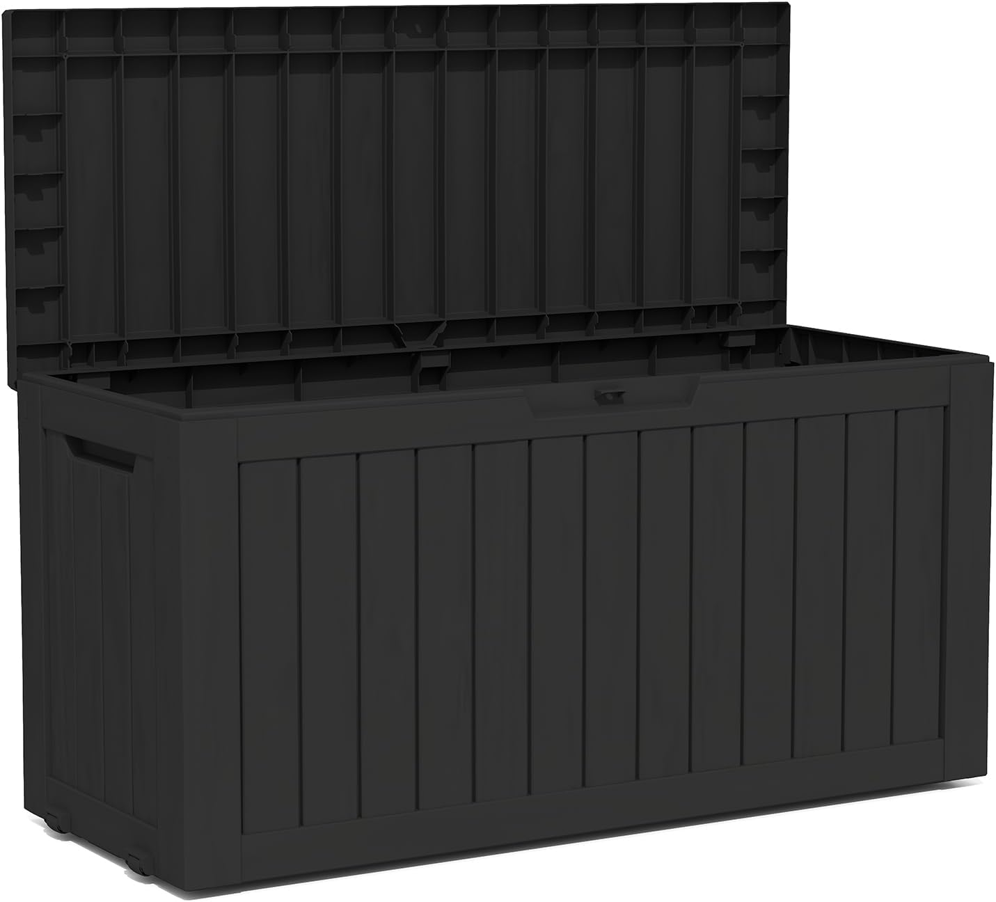 80 Gallon Double-Wall Resin Deck Box - Lockable Waterproof Outdoor Storage Box, 515bs Capacity & Doubles as Seating for Patio Furniture - Garden Tools, Pool Accessories (Black)