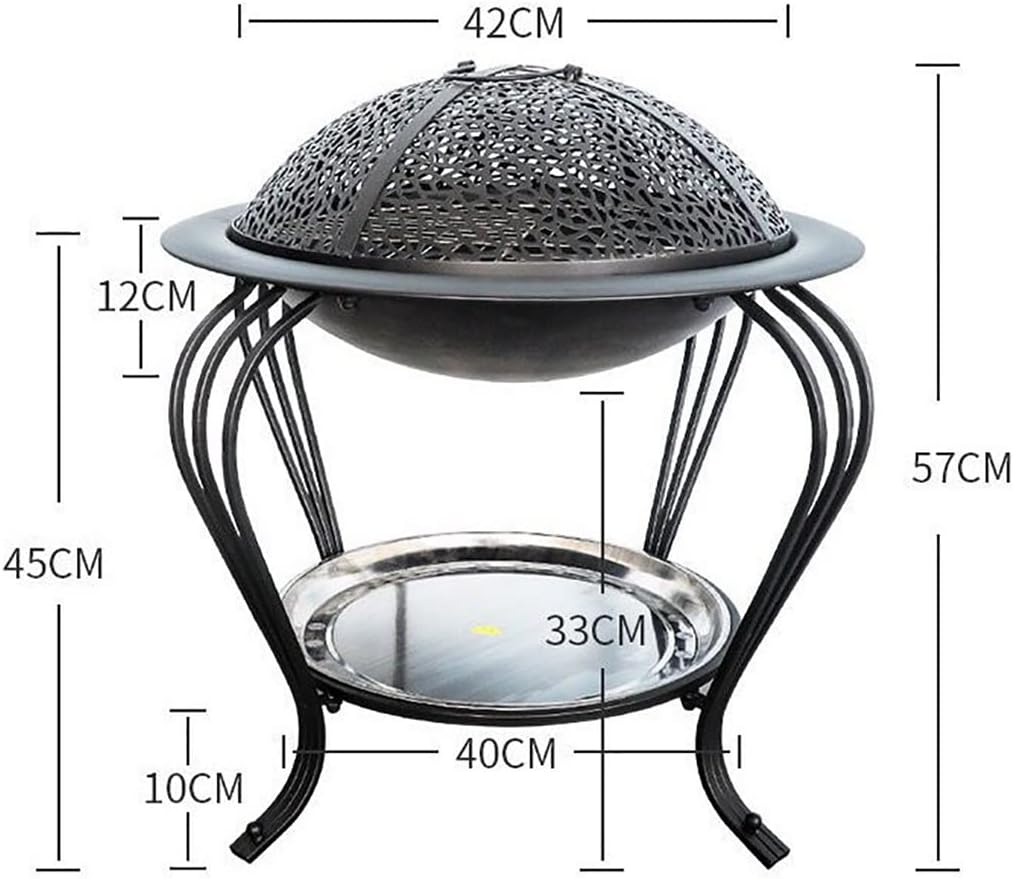 Firepit,Small Wood Burning Bonfire Pit,Camping Stove, Outdoor Wood Burning Firepit, Tent Stove,for Patio Camping Backyard Deck Picnic Porch (Color : Black, Size : Large)