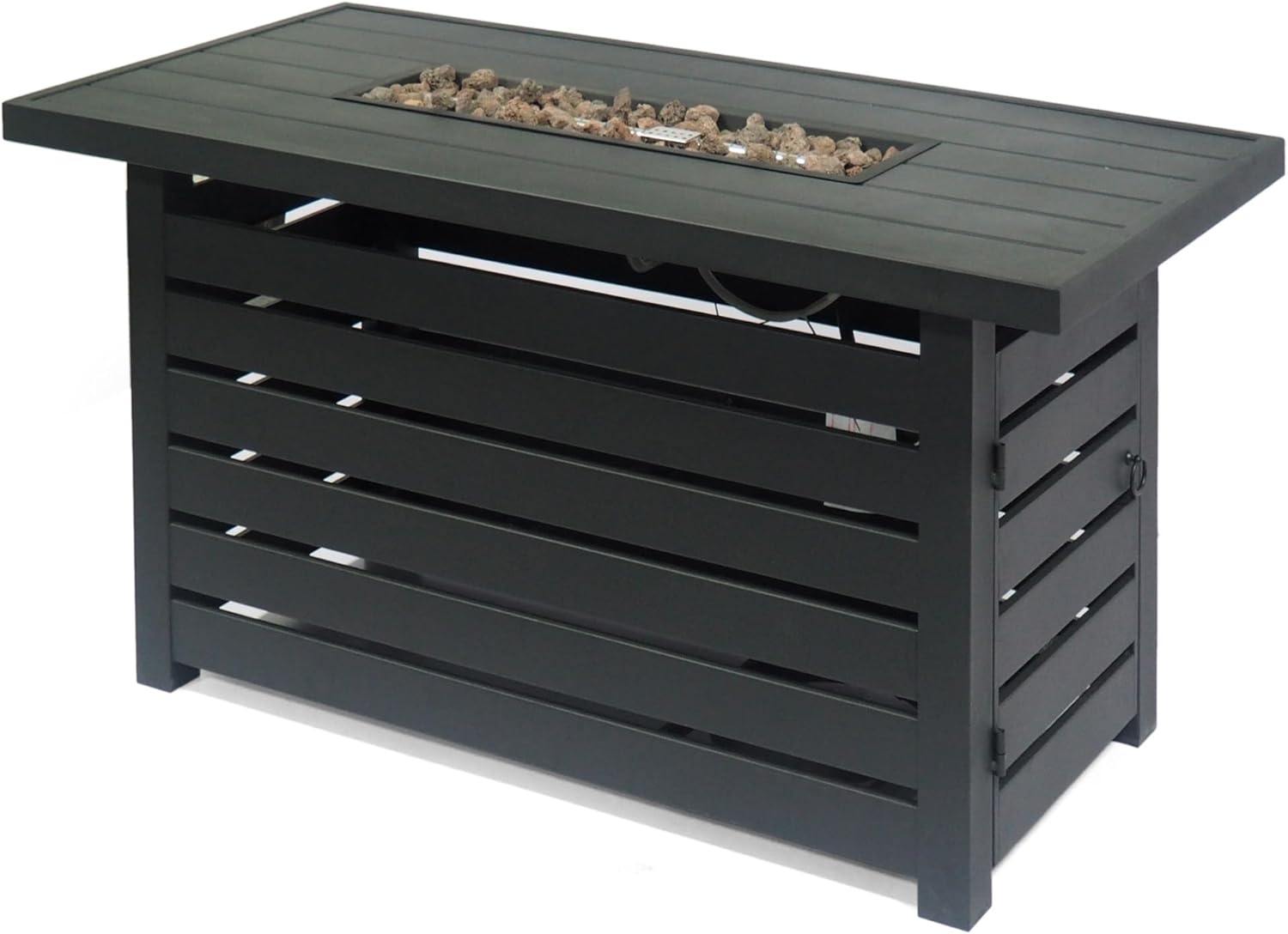 Merax 30,000 BTU Rectangular Iron Fire Pit with Hidden Propane Tank Cover, 47.25