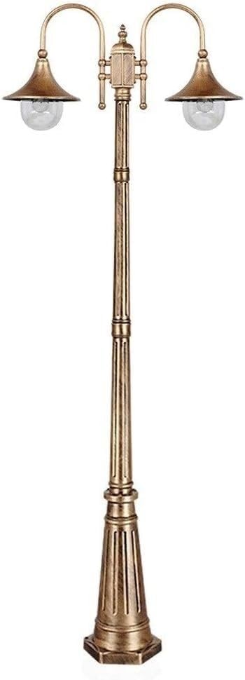 Waterproof Vintage Outdoor Pole Lamp Landscape Lawn Lamp Bronze High Pole Street Lamp Patio Pole Lighting(2.25m)
