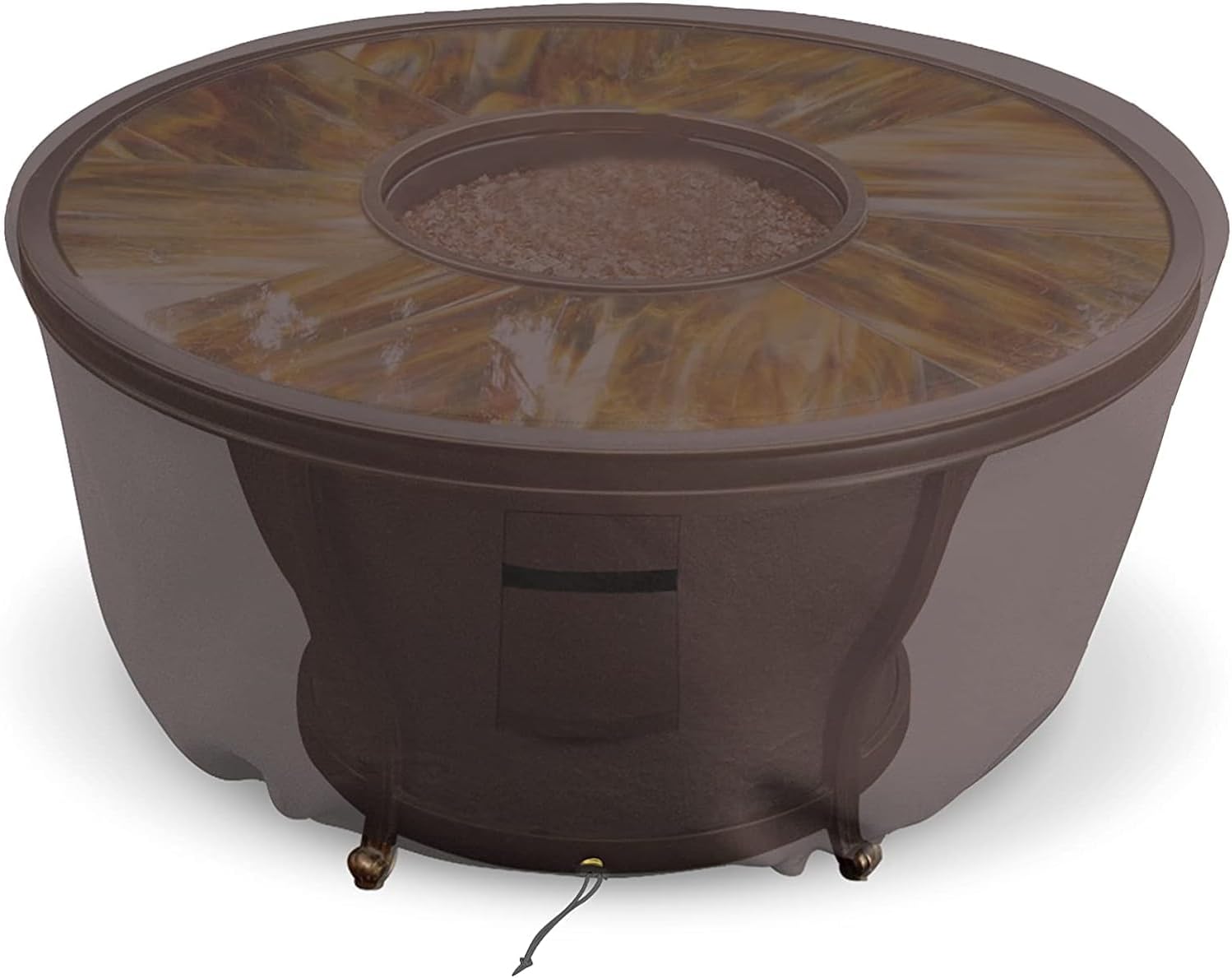 Covers & all Outdoor Round Fire Pit Cover, 12 Oz Waterproof, UV & Weather Resistant for Patio Lawn Garden Backyard Outside, with Air Vents & Drawstrings (80
