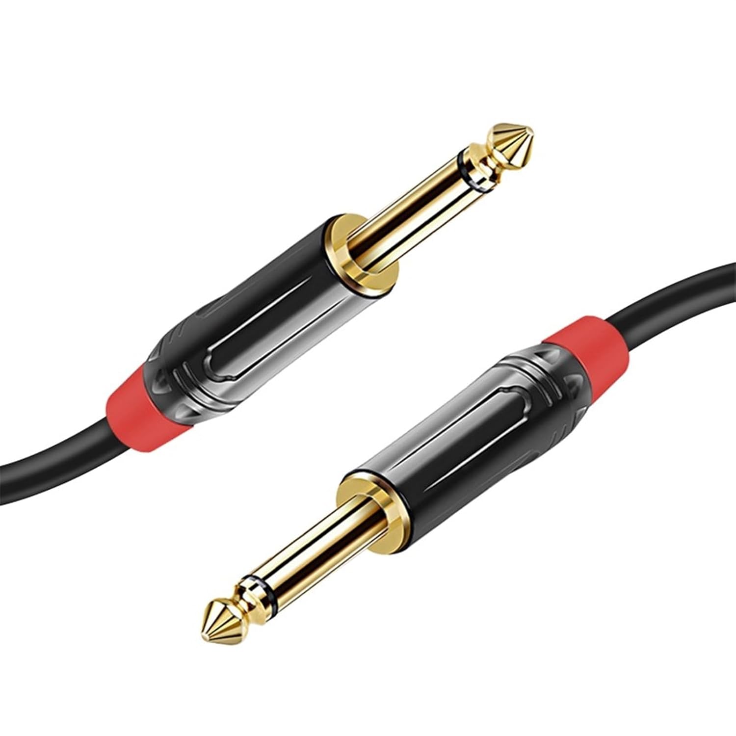 Pro Audio Cable 6.35 Cable Male To Male 6.5mm Large Two-core Mixer Amplifier Electric Guitar Connection Cable(Red,20m)