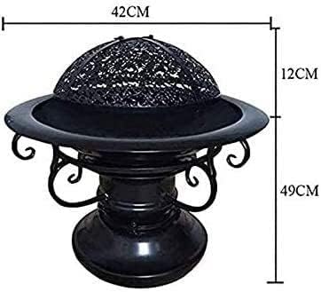 BBQ Grill Outdoor Fire Pit Fire Pits Outdoor Wood Burning Outdoor Fire Pits Metal Garden Fire Pit Basket Heater Log Wood Charcoal Burner Brazier Grill Stove for Backyard with Cover Bbq