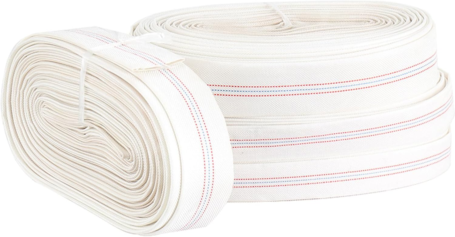 2'' x 64 FT Fire Hose Garden Hose Water Discharge Hose,Heavy Duty Reinforced Pump Backwash Hose Assembly, Expandable Water Discharge Hose for Patio Lawn Irrigation & Swimming Pool