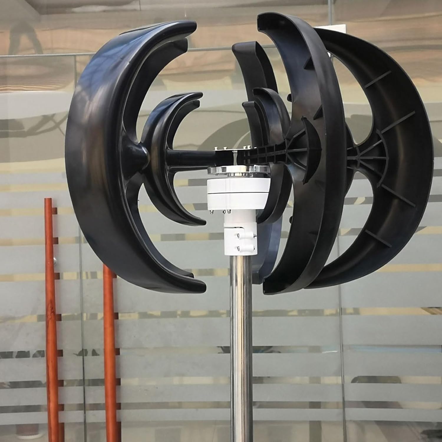 800W 12V/24V Wind Turbine Generator，with MPPT Controller Lantern Vertical Low Wind Speed Starts Home Street Lights 5 Blades Three-Phase AC Permanent Magnet Generator (24, Volts)