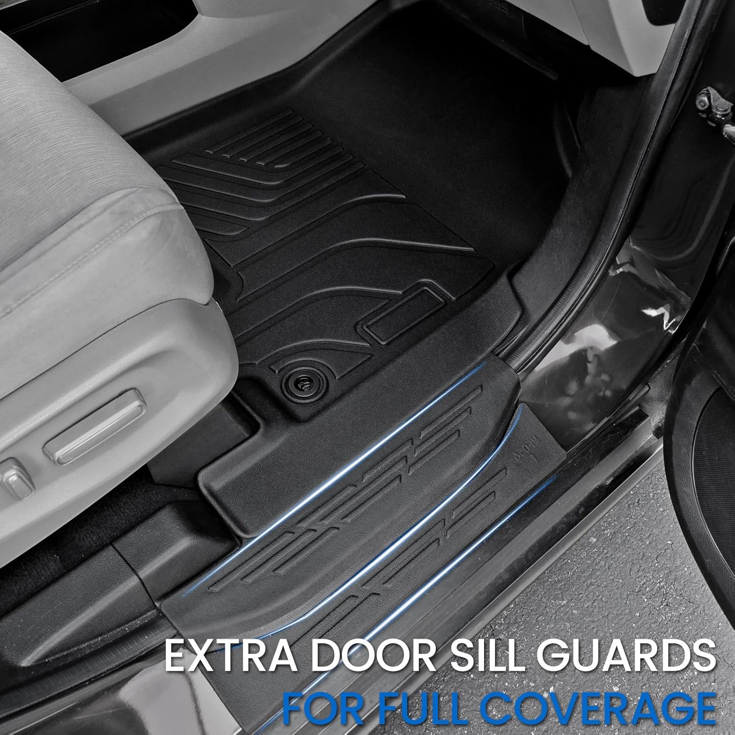 Floor Mats Set for 2018-2026 Honda Odyssey, All Weather TPE Backrest Mat Trunk Mat Cargo Liner for Stowed Flat 3rd-Row Seating and Well Area Accessories(Full Mats Set for Full Coverage)