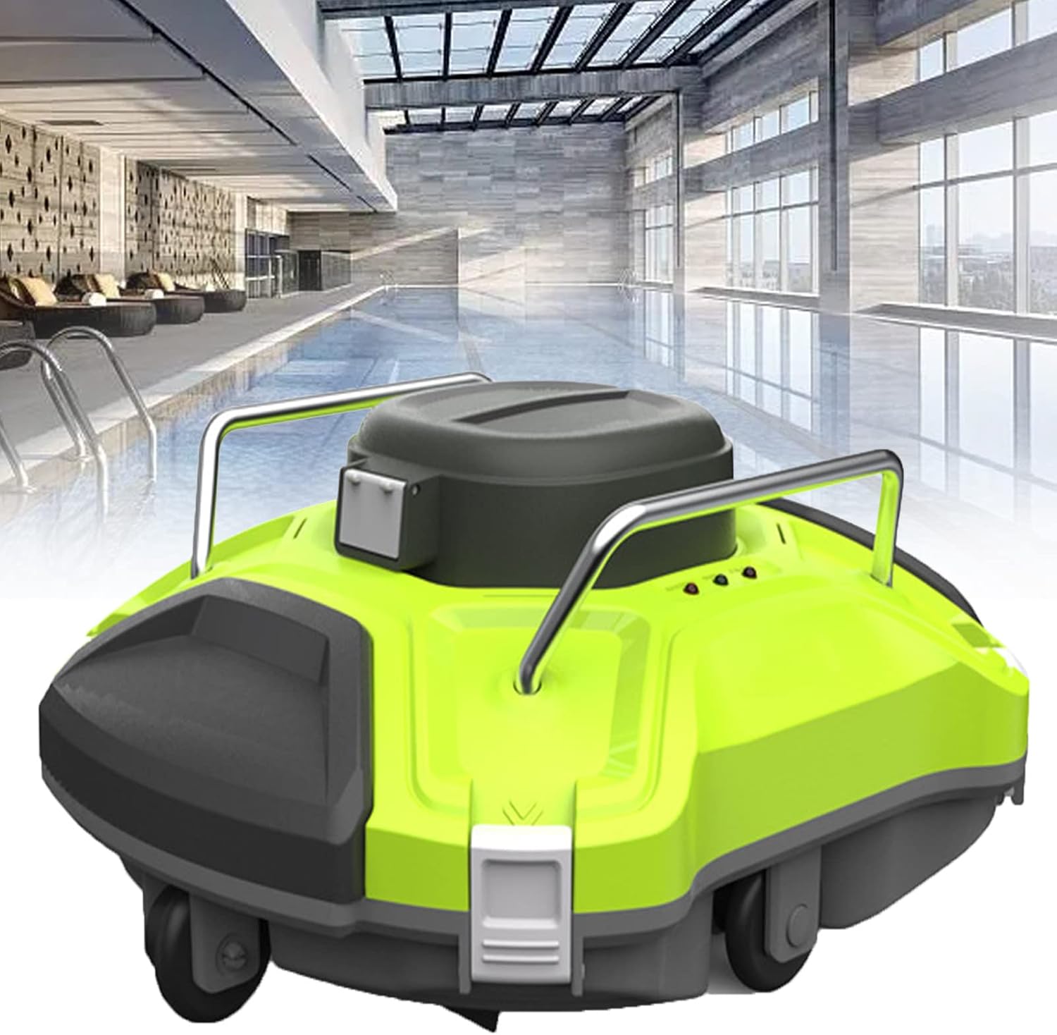 Cordless Robotic Pool Cleaner,Swimming Pool Robot Cleaner,Pool Vacuum with Dual-Drive Motors,Self-Parking Technology,for Above-Ground/In-Ground Flat Pools Up to Lasts 90 Mins