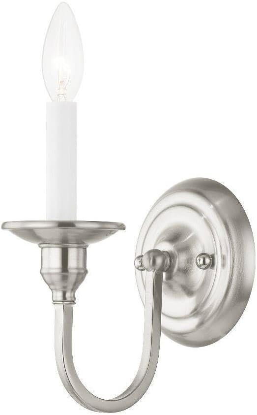 Livex Lighting 5141-91 Cranford 1-Light Wall Sconce, Brushed Nickel