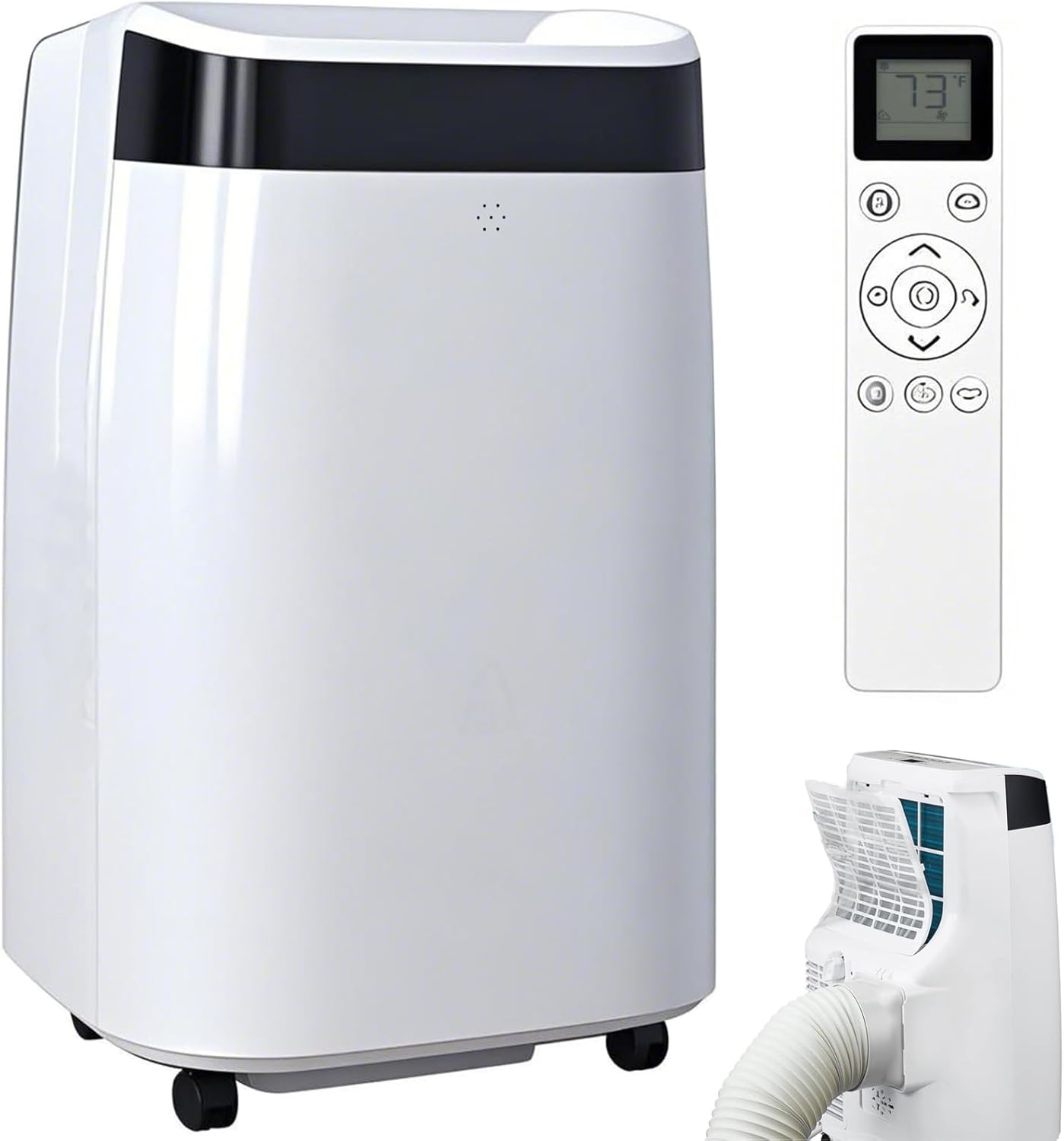 10,000 BTU Portable Air Conditioner, 3-In-1 Cooling, Dehumidifier & Fan Modes,450 Sq Ft Coverage, Remote Control, Ultra-Quiet 48dB, 24H Timer, Energy-Efficient for Home, Office, RV, Dorms