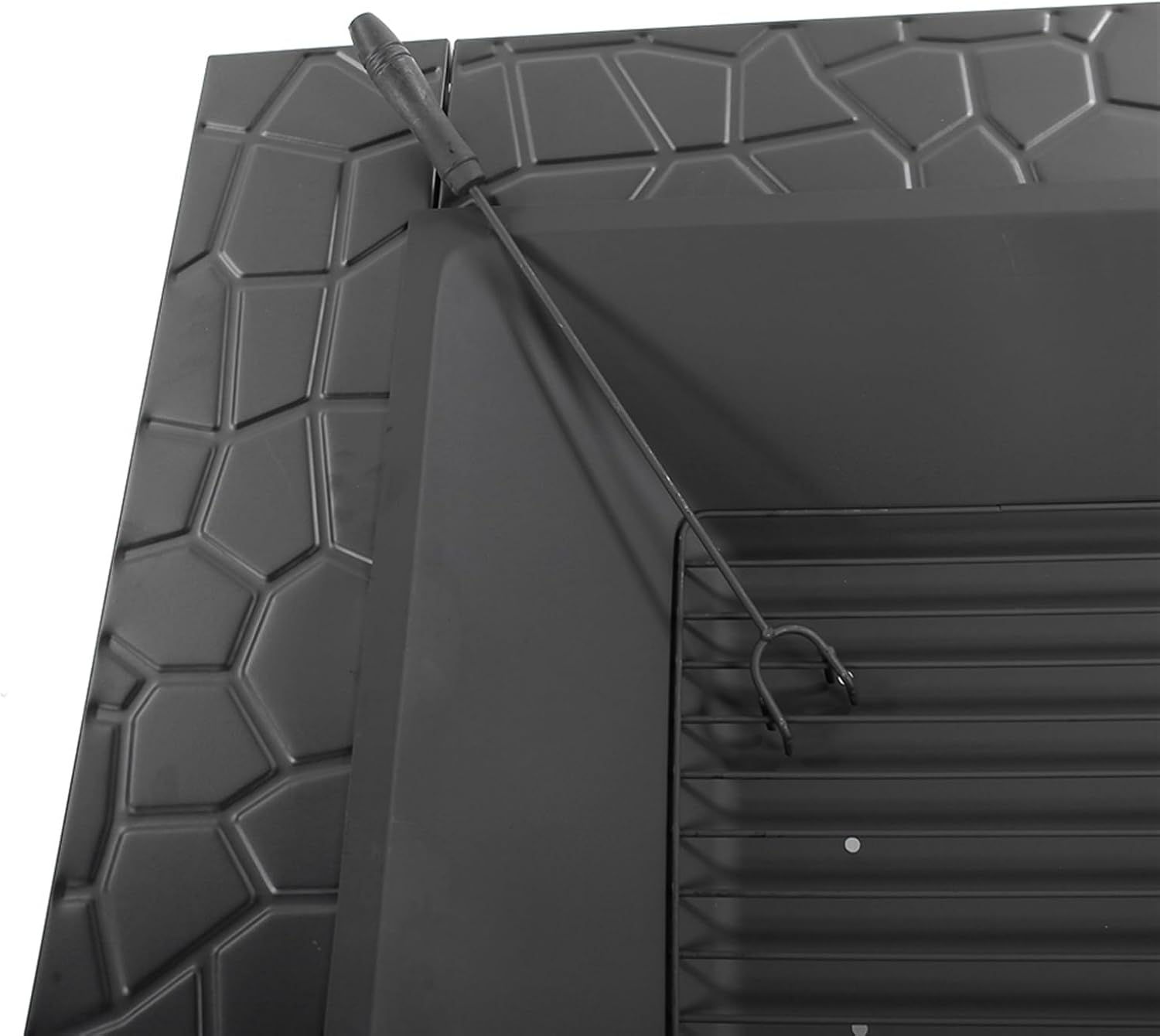 32in Square Outdoor Fire Pit Table Portable Courtyard Metal Fire Pit with Accessories, Multipurpose Firepits for Outside, Fireplace for Yard, Garden, Patio Fogatas para Patio Black