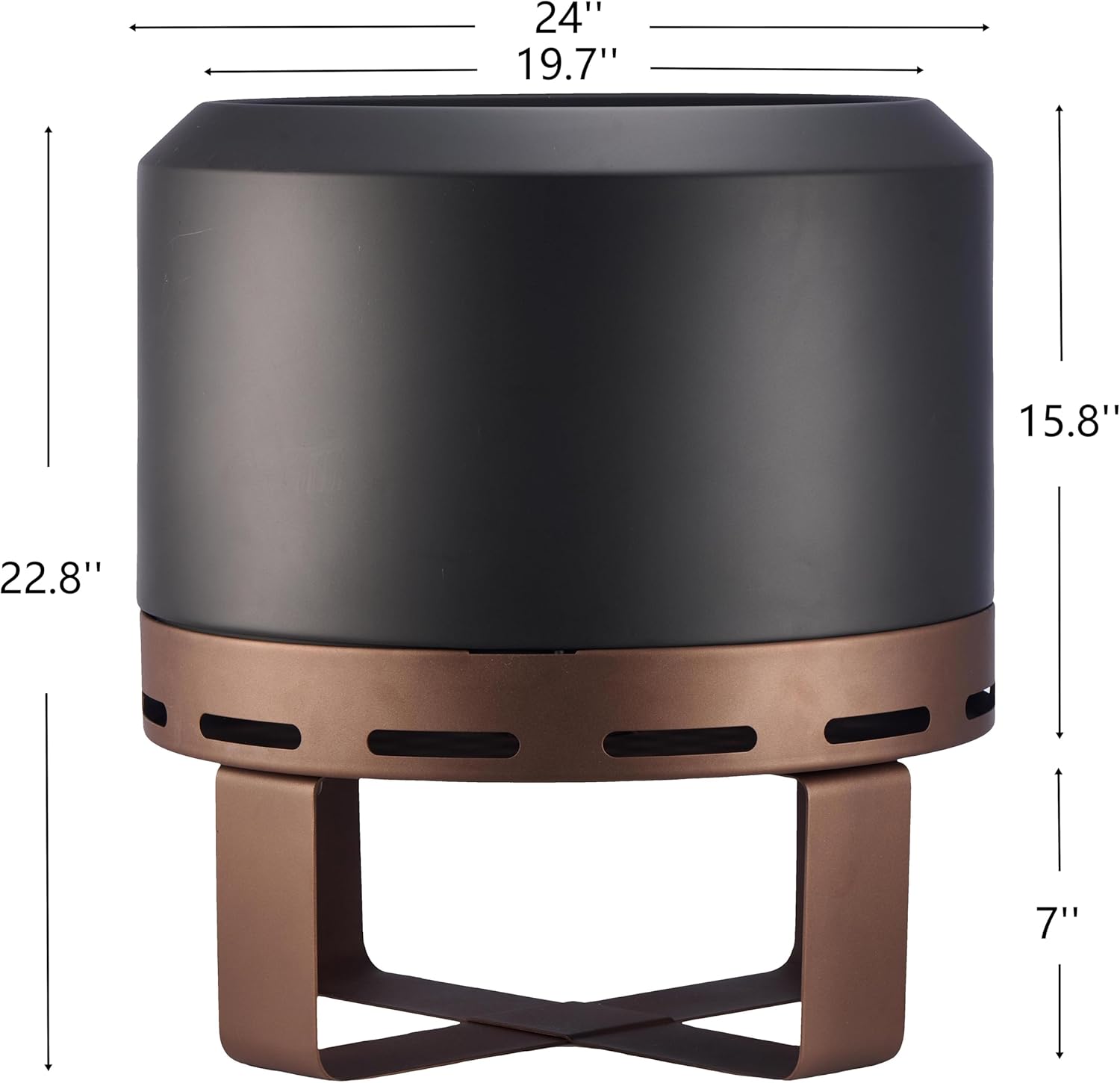 24'' Outdoor Smokeless Fire Pit Stove, Table Top Firepit with Stand, Wood Burning Fire Place Firepit Table for Outside Patio, Portable Fire Pit for Camping Bonfire, Solo Stove Bonfire (Black, 24 in)