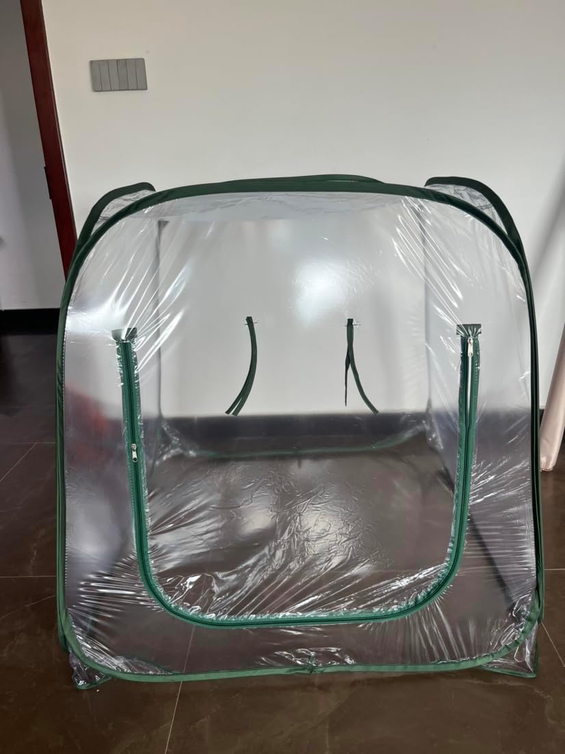 Portable Greenhouse Kit with Side Windows, PE Cover | No Assembly Required | Foldable Outdoor Greenhouse for Garden, Indoor & Outside Use