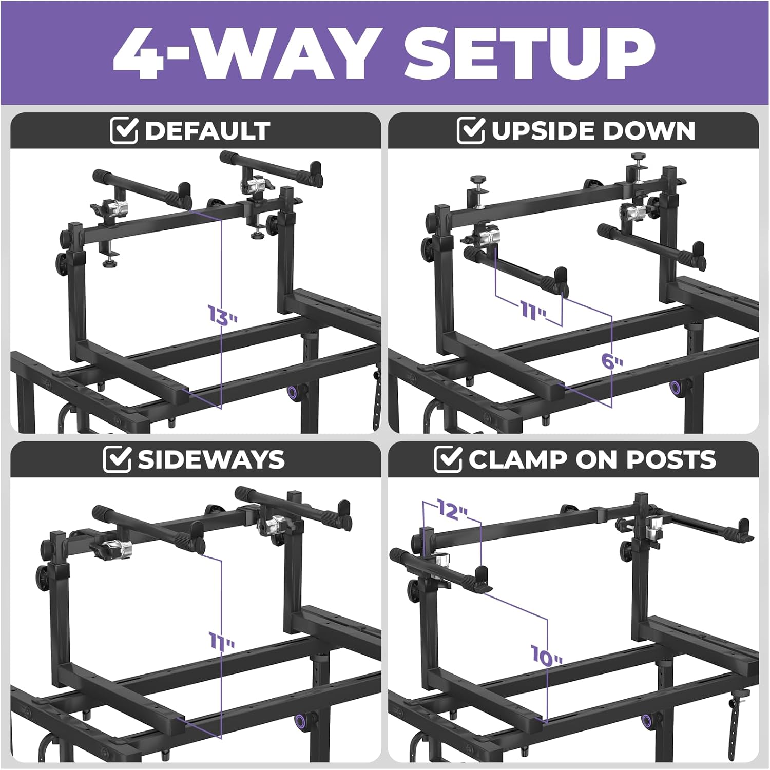 Liquid Stands 3 Tier Keyboard Stand w/ Wheels Music Studio Desk for Music Production - Electric Digital Pianos Synths for 49 54 61 88 Key - Rolling Home Recording Studio Workstation DJ Keyboard Table