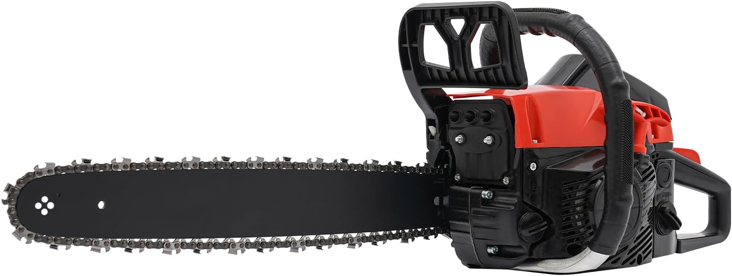 Chainsaw Gas Powered 58cc 18 Inch Chain Saw, 2 Stroke Handheld Cordless Petrol Chainsaws With Fuel Tank, Heavy Duty Gasoline Chainsaw For Wood Trees Cutting Garden Farm Ranch Home