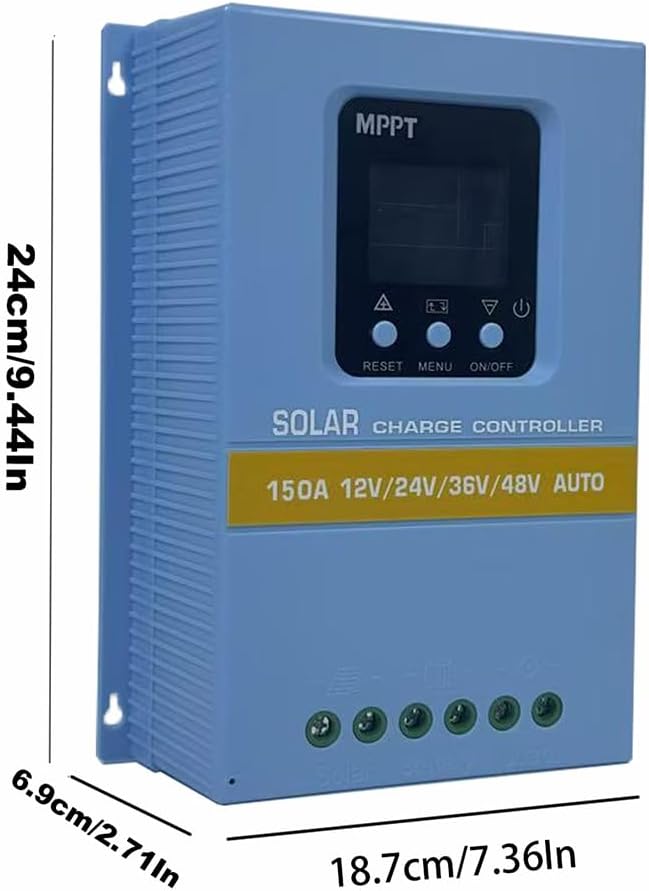 150A MPPT Solar Charge Controller,12V/24V/36V/48V/96V Auto,Max Input 150V LCD Display Regulator Intelligent Regulator Charge Controller