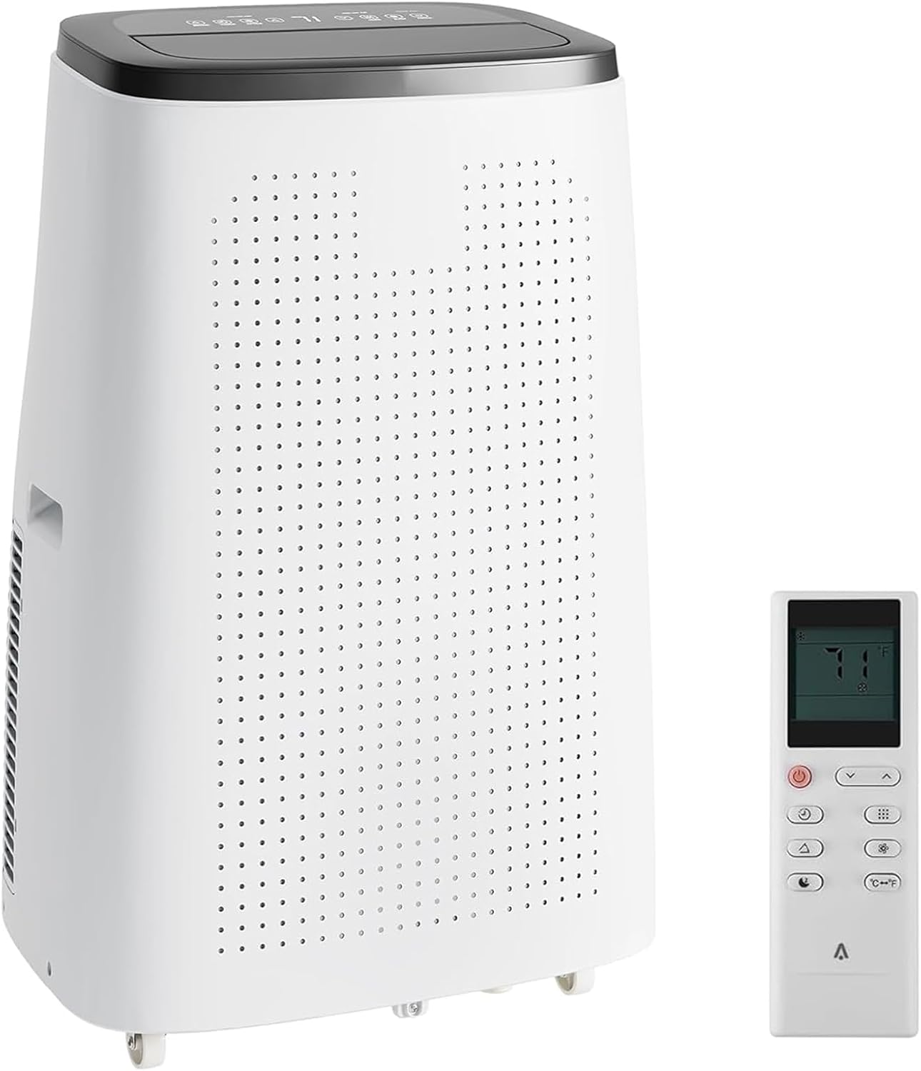 14000 BTU Portable Air Conditioner for Rooms Up to 700 Sq.Ft - 3-In-1 Cooling, Dehumidifier & Fan With Remote Control, Easy-Move Wheels, Window Ventilation Kit (Grey Cover)