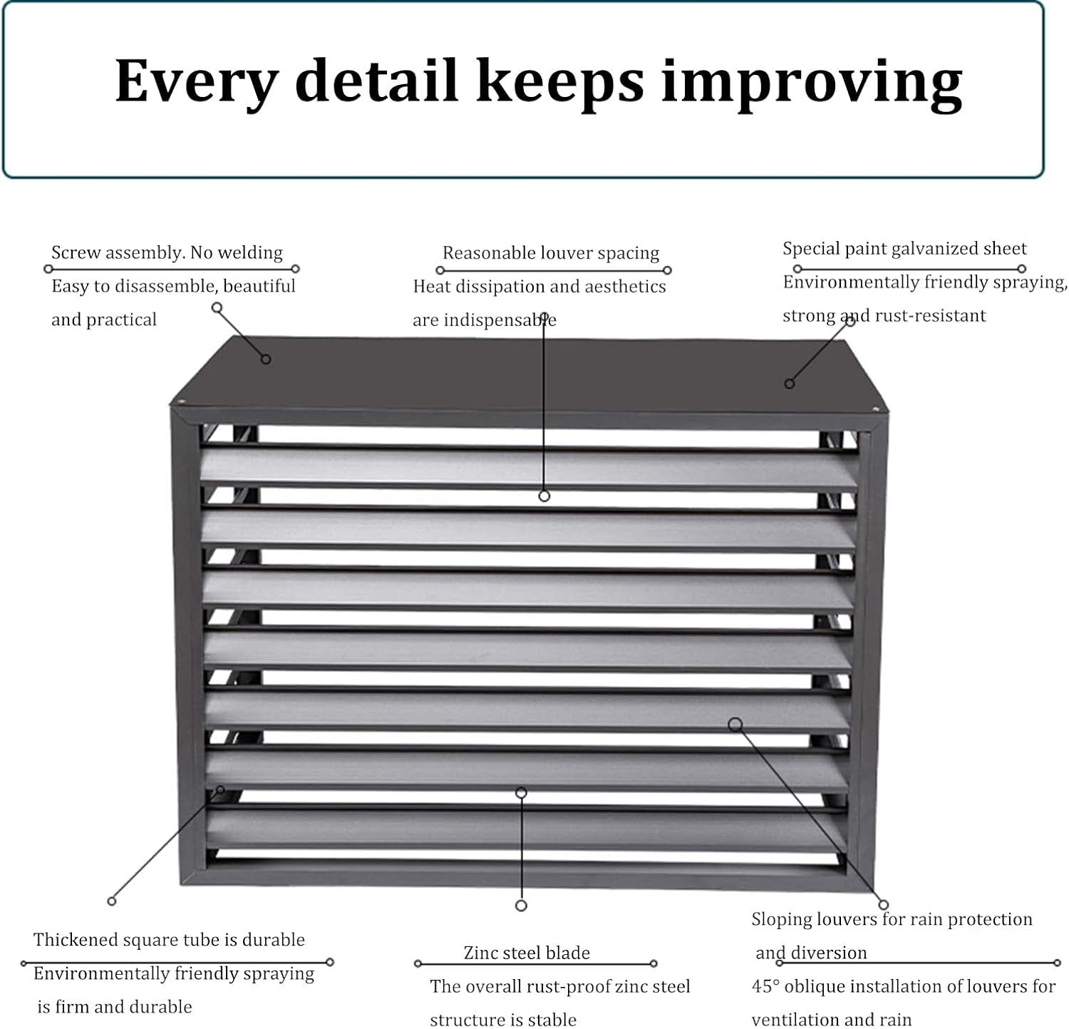 Outdoor Hid Air Conditioning Cover Privacy Screen Fence, All-Weather Anti-Theft aluminum Ac Protective Cover,Condensing Unit Protective Cover,Pool Equipment Privacy Screen Trash Can Enclosure