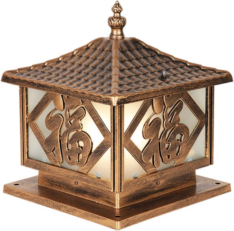 IP54 Waterproof Post Lamps Exterior Patio Pillar Lights Outdoor Fixture High Voltage Wired Lantern Column Lamp, Pier Mount Outdoor Lighting Fixtures for Wood Posts Garden Yard Pathway