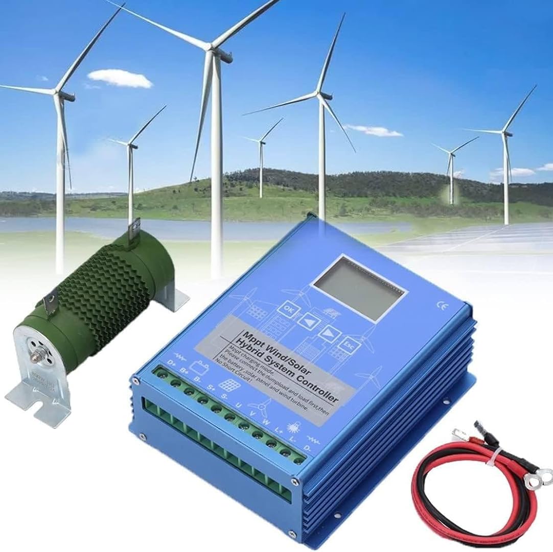 400W/600W/800W Wind Solar Hybrid Charge Controller, 12V/24V/48V MPPT Hybrid Boost Controller for for Wind Turbine & Solar Panel,24V/48V-Wind800W+Solar600W