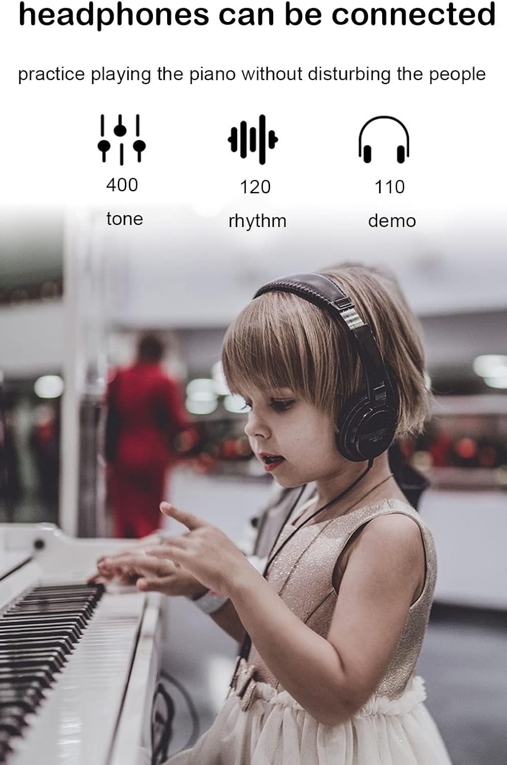 Digital Piano Keyboard 88 Key Electric Piano With Sustain Pedal And Piano Stand Supports MIDI USB Audio Mic And Headphones Classic Keyboard Piano For Adults Children And Beginners(Black)