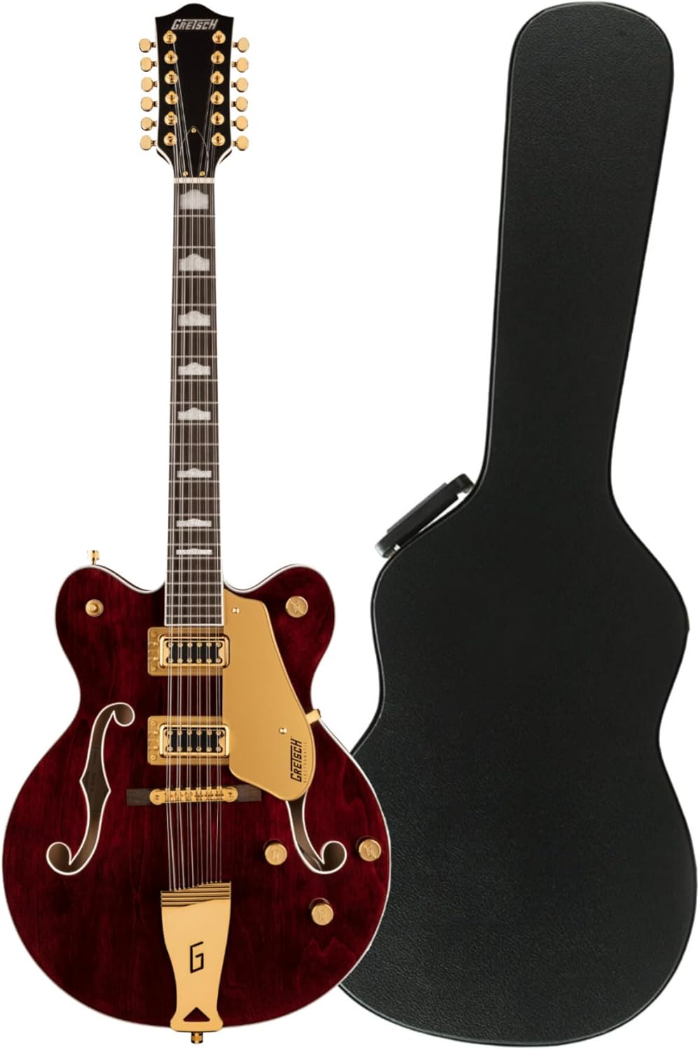 Gretsch G5422G-12 Electromatic Double-Cut 12-String Guitar Right-Handed (Walnut Stain) Bundle with Protective Sturdy Hard Case (2 Items)