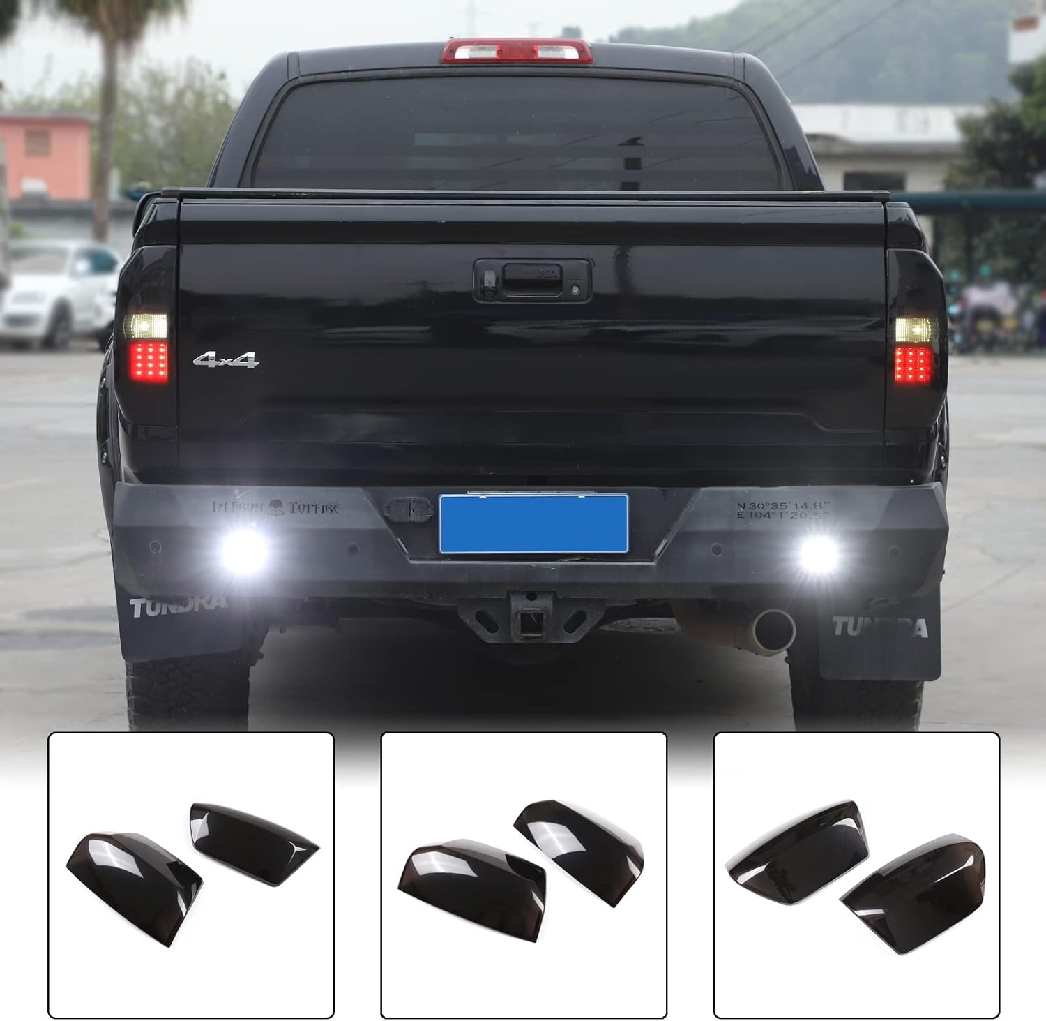 Aunginsy Car Rear Tail Light Cover Tail Lamp Shell Shade Compatible with Toyota Tundra 2014-2021 Smoked Taillight Shell Trim Cover Tail Light Lamp Guard Protective Frame ABS Accessories