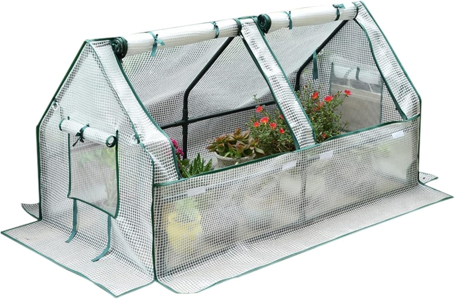Garden Plastic Plant Greenhouse,with Roll-up Side Window and Durable PE Cover,for Outdoor Backyard in All Season Grow Plants, Seedlings, Herbs ( Size : 120*60*60cm )