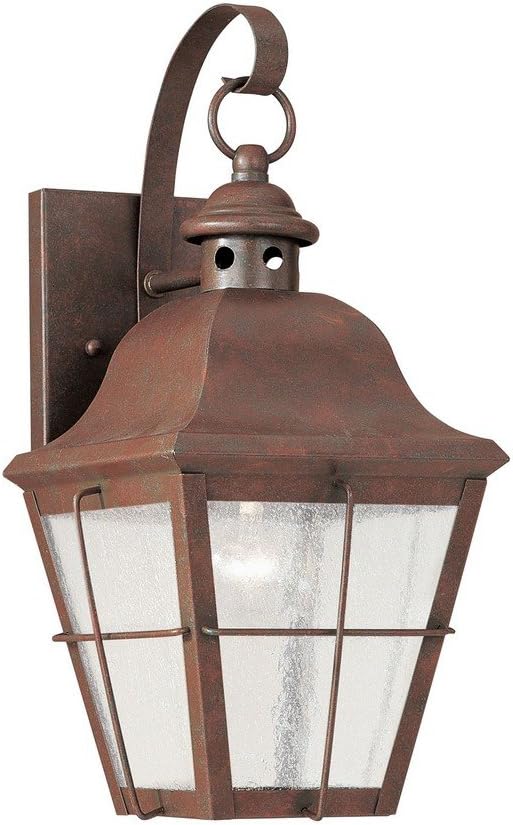 Seagull Lighting 8462-44 Chatham One Light Outdoor Wall Lantern Weathered Copper Finish