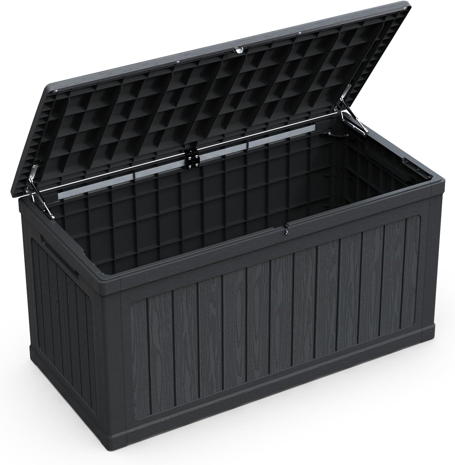 230 Gallon XXL Deck Box Outdoor Storage with Lockable, Waterproof Deck Box with Outdoor Cushions, Patio Furniture for Sports Equipment & Garden Tools, 440lbs Capacity, Double-Wall Design (Black)