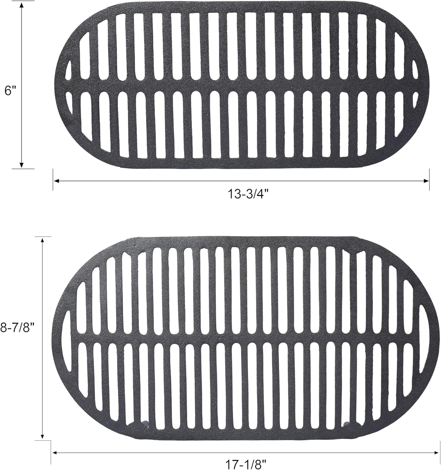 Oval Cast Iron Grill Outdoor, Portable Charcoal Grill and Tabletop Skillet - 100% Cast Iron, Enameled, Durable, Small Charcoal Grill, Camping Stove, Hibachi Grill (BLACK2)
