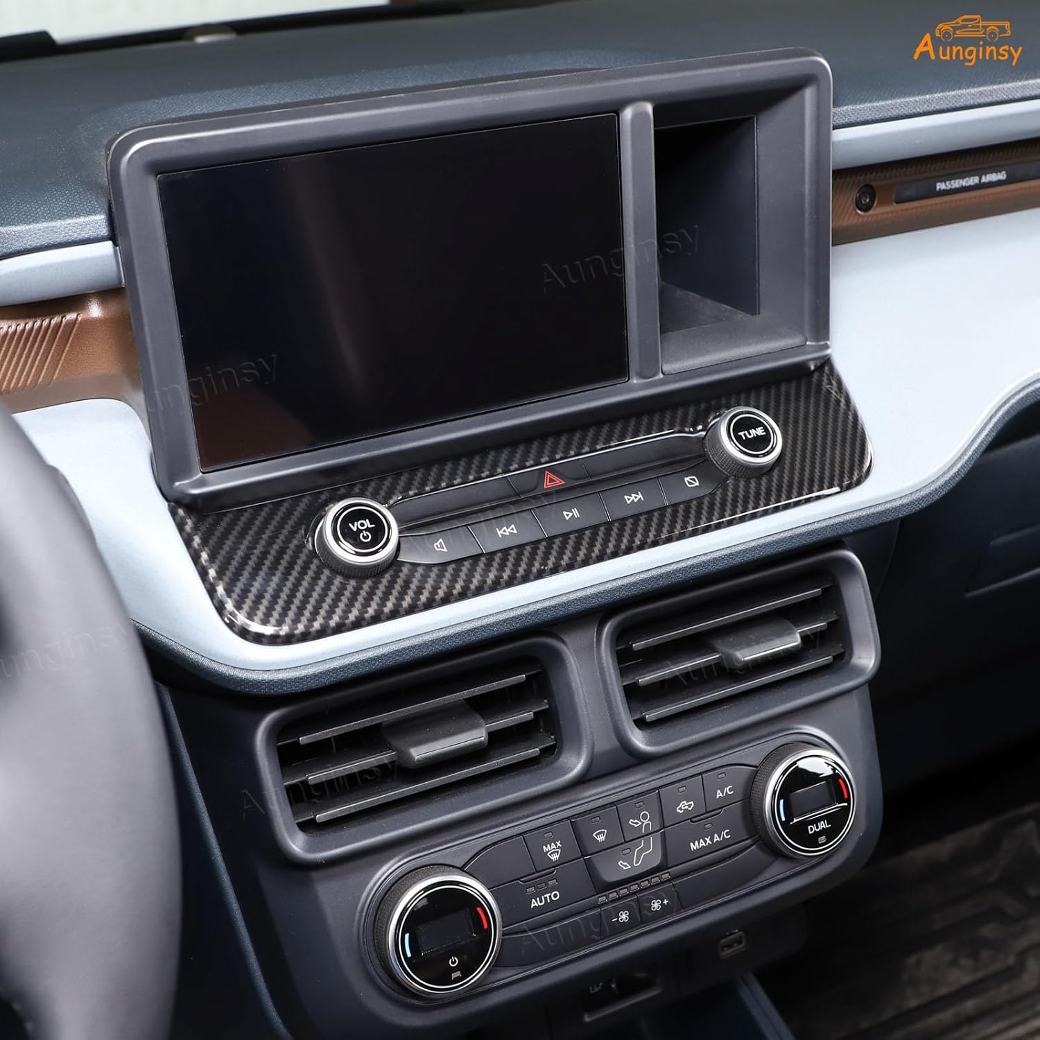 Aunginsy Compatible with Ford Maverick 2022-2024 Car Center Console Decoration Kit Include Central Navigation Adjust Button Panel Cover Gear Shift Box Panel Cover Air Outlet Vent Frame ABS Accessories